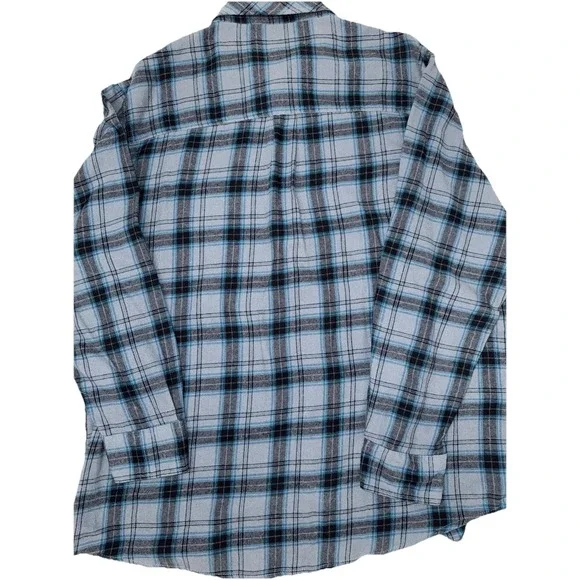 Field Stream Flannel Shirt Mens Blue Plaid Long Sleeve Button Up Outdoors 2XL - Picture 4 of 4